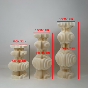 Juego de 3 Piezas de Decoración de Mesa de Papel Plegable Romántico de Lujo, Marca <span class=keywords><strong>Moka</strong></span>, para Bodas, Eventos, Fiestas, Baby Shower - Product Image 2