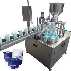 Щит роторного типа йогурта чашка для желе, машина для наполнения и запечатывания воды желе чашки Наполняющая и упаковывающая машина для герметизации стакана