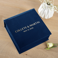 Boîte cadeau magnétique plate en velours personnalisée avec logo, fermeture magnétique recyclable, emballage rigide, boîte cadeau pour bébé, nouveau-né, en daim