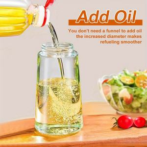 Vente en gros de flacons distributeurs d'huile d'olive en verre 2 en 1 de 470 ml, flacon d'huile en verre épais <span class=keywords><strong>pour</strong></span> la cuisine, grande capacité, flacon pulvérisateur d'huile d'olive - Product Image 6