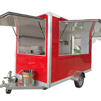 Équipement de cuisine complet Mini Square Food Trailer for Fast Food BBQ Coffee Hot Dogs Taco Pizza Catering Snack Foods for Outdoor