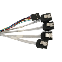 Câble de connexion de carte mère de serveur HD Mini SAS SFF8643 à 4 SATA 7pin + câble de disque dur de PC d'alimentation haute vitesse