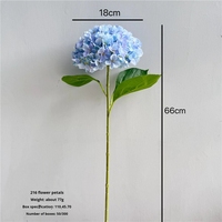 Bunga Hydrangea Sutra Cetak 3D Berkualitas Tinggi Dekorasi Rumah & Pernikahan Pengaturan Hotel Langsung dari Pabrik 66cm