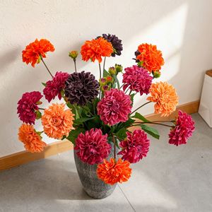 ดอกดาเลียประดิษฐ์ CallaFloral ขนาด 4.5 นิ้ว สีผสม สมจริง สำหรับตกแต่งงานแต่งงาน - Product Image 1