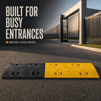 Pare-vitesse en caoutchouc recyclé pour la sécurité routière, 10-15 mph, noir/jaune, pour parking, allée, entrée de garage
