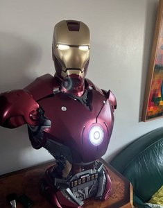 Statue Marvel MK3 Iron Man Réacteur <span class=keywords><strong>Arc</strong></span> Lumineux en Fibre de Verre Chromé Brillant pour Affichage de Bar à Thème Avengers - Product Image 3