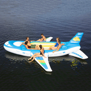 Île flottante d'avion <span class=keywords><strong>gonflable</strong></span> personnalisé de 18 pieds pour <span class=keywords><strong>6</strong></span> <span class=keywords><strong>personnes</strong></span> avec refroidisseurs intégrés - Product Image 2