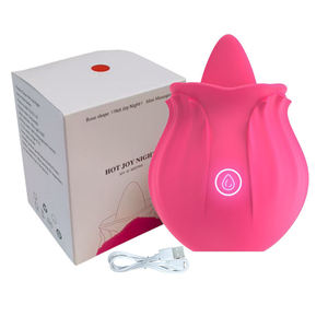 Vibratore Femminile in Silicone a Forma di Rosa con Stimolatore Clitorideo e per Capezzoli, Giocattolo Sessuale per Adulti, Masturbatore Femminile all'Ingrosso - Product Image 4