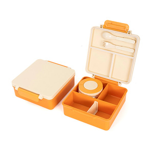 Lonchera Térmica con Logo Personalizado y Juego <span class=keywords><strong>de</strong></span> Cubiertos para la Escuela, Lonchera Bento a Prueba <span class=keywords><strong>de</strong></span> Fugas con 4 Compartimentos y Recipiente para Niños - Product Image 2