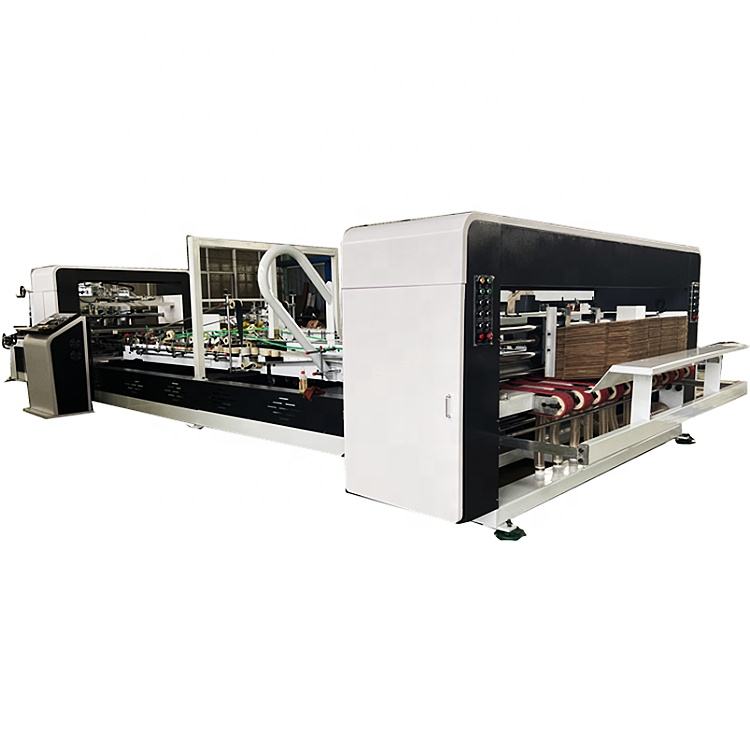 Corrugated Cardboard Automatic Carton Box Mini Folder Gluer Machine / Folder Gluing Machine