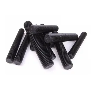 ASTM A193 B7 black oxide alloy steel stud bolts PTFE HDG thread rods stud bolts with 2H hex nuts