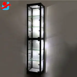 Gorgeous China products glass tower display case with light