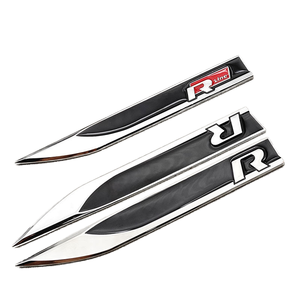2 Pezzi Emblemi 3D in Metallo per Parafango Laterale VW Golf R-Line, <span class=keywords><strong>Adesivi</strong></span> per Auto <span class=keywords><strong>Volkswagen</strong></span> MK6 MK7 MK8, Accessori per Auto VW Golf - Product Image 1