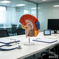 Modèle d'anatomie du cerveau humain à sections sagittales multicolores pour l'enseignement