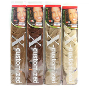Venta al por Mayor de Extensiones de <span class=keywords><strong>Cabello</strong></span> <span class=keywords><strong>Sintético</strong></span> para <span class=keywords><strong>Trenzas</strong></span>, Color Africano Puro, 165g, 82 Pulgadas, Crochet, Fibra Yaki, Resistente al Fuego - Product Image 1