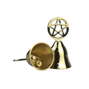Nouveau pentagramme méditation laiton cloche table à manger cloche tarot cérémonie entourant or petite cloche divination accessoire - Product Image 5
