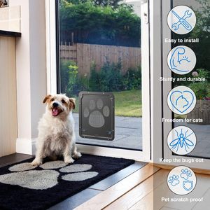 <span class=keywords><strong>Porte</strong></span> pour animaux <span class=keywords><strong>de</strong></span> compagnie à verrouillage magnétique Écran coulissant automatique ABS durable pour chats et chiens - Product Image 3