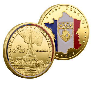 Stock France Landmark Commemorative Zinc Alloy 3D Coins Set <strong>Eiffel</strong> <strong>Tower</strong> &amp; Arc De Triomphe Painted Plated Collectible Coins - Product Image 4