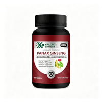Capsules de Panax Ginseng 60 unités avec extrait de Ginkgo Biloba et Ashwagandha, capsules végétaliennes, complément alimentaire, OEM ODM, marque privée