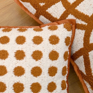 Sang trọng màu cam hình học không đều đường ném đệm với mặt bích trang trí mềm mại ấm cúng gối trường hợp mặt sau nhung - Product Image 3