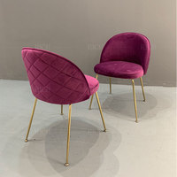 Chaise d'appoint moderne en tissu avec pieds en acier inoxydable doré pour appartement, maison, cuisine, salle à manger, hôtel, restaurant, événement