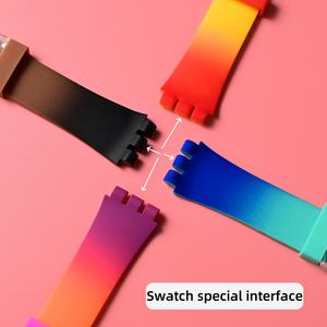 グラデーションカラーシリコーン時計ストラップ3プロングシリーズストラップ付きプラスチック留め具付き19mm防水スポーツ時計バンド - Product Image 3