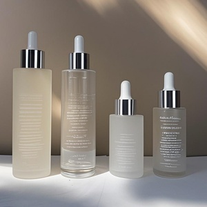 30ml 50ml 60ml 100ml 120ml 2oz 4oz Frosted Cosmetic Lotion Pump Fine <b>Mist</b> Glass Spray <b>Bottle</b> With Black White Lid - Product Image 3