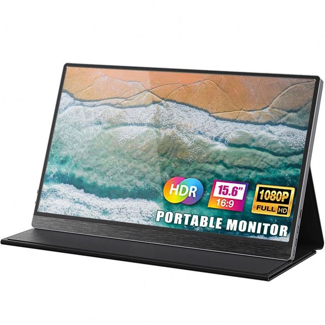 15.6 FHD 1080P Portable Laptop Monitor USB C Gaming Monitor Ultra-Slim IPS Display Dual Speakers External Monitor for Laptop