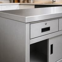 Armoire de rangement en acier inoxydable finition mate brossée avec capacité de charge de 1000 kg/m pour le stockage en cuisine commerciale