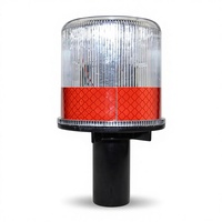 Feu de signalisation routière réfléchissant à LED solaire pour la nuit, pour cônes de chantier, barrières, cabines de sécurité et clôtures (stroboscopique)