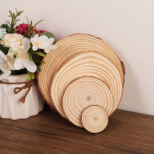 Sous-verres ronds en bois naturel avec écorce pour projets de bricolage et décoration artisanale - Product Image 2