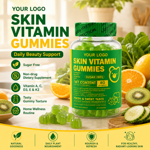 Gummies vitaminées personnalisées certifiées GMP, sans sucre, végétaliennes, à l'arbutine, vitamines C et E, pour un éclaircissement et un éclat radieux de la peau. - Product Image 1