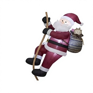 High Quality Wholesale Inflatable Santa Claus with LED Lights Waterproof Polyester Christmas Decoration for Global Trade - Product Image 1