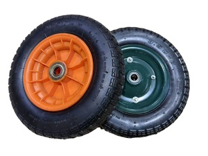 Roue de brouette pneumatique en caoutchouc polyuréthane de haute qualité 3.50-7, à roulement à billes, anti-crevaison, avec support personnalisé - Product Image 2