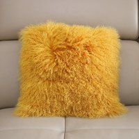 Doux chaud lot couleurs blanc noir marron véritable housse en peau de mouton tibétain coussin en fourrure d'agneau mongol