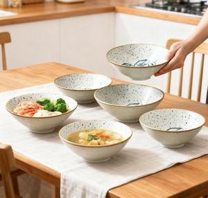 Vajilla de Cerámica para Bodas y Fiestas, Juego de Platos y Tazones con Diseño Creativo, Estilo Japonés, Porcelana - Product Image 3