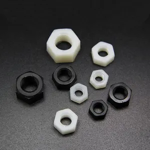 In bianco e nero in nylon isolato dadi esagonali M5 / M6 ad alta resistenza bullone di plastica di protezione ambientale