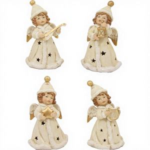 ซิคอม การ์เดี้ยนแองเจิลชุดนางฟ้า LED 4 ตัว ความสูง 17.7 ซม. ตุ๊กตาและของเล่นคริสต์มาส เยอรมนี รุ่น 9069-E430 - Product Image 1