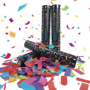 Canon à Confettis Carré Coloré de 30 CM à Tirer à la Main pour Fêtes et Célébrations – Tube Lanceur de Confettis pour Décorations de Fêtes et Festivals - Product Image 1