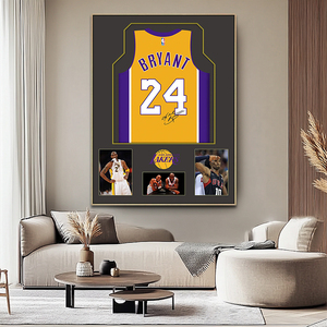 การตกแต่งบ้านที่ทันสมัยบาสเก็ตบอลดาว Kobe Bryant ศิลปะติดผนังแบบคลาสสิก <span class=keywords><strong>NBA</strong></span> ผ้าใบพิมพ์ลายสแลมดังก์ฐานรองการตกแต่งห้องนั่งเล่น - Product Image 3