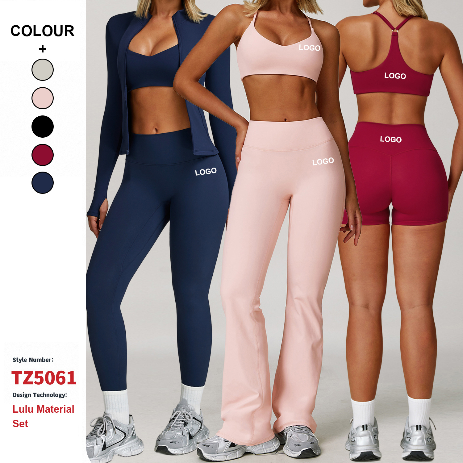 Custom High Quality Yoga Clothes Tight Quick-Drying Activewear Fitness Sportswear Women Running Sports Three-Piece Yoga Wear Set
