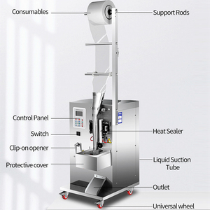 Machine d'emballage et de remplissage de liquides à scellage trois côtés pour sachets et films en rouleau PE de 5 à 200 ml, pour boissons, café, jus - Prix bas - Product Image 6