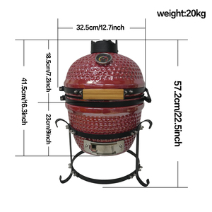 Auplex <span class=keywords><strong>Tandoor</strong></span> Four Glaçure nacrée Extérieur 13 "Barbecue multifonction Céramique Charbon de bois BBQ Kamado <span class=keywords><strong>Grill</strong></span> - Product Image 5