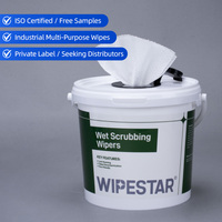WIPESTAR Lingettes industrielles pré-saturées, échantillons gratuits, lingettes de nettoyage robustes texturées pour dégraisser et éliminer les taches d'huile