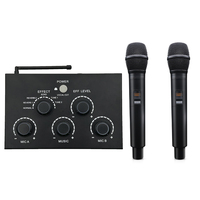 Profesyonel Ev Sineması Kablosuz Dijital Karaoke Mikser Sistemi Çift UHF 2 Kanallı Dinamik Mikrofonlar Amplifikatör için DSP Efektleri