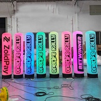 2mH Publicité gonflable Totem Gonflable Colonne Portable Décoration Gonflable Pylône LED Éclairage tube Pilier