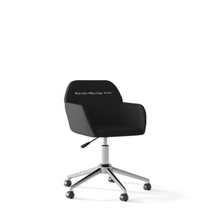 Black <b>Fabric</b> Office <b>Chair</b> 100% Polyester Metal Base Swivel <b>Desk</b> <b>Chair</b> Contemporary Design - Product Image 1