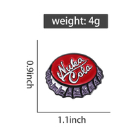 Game Fallout Enamel Pin Red Coke Bottle Cap Lapel Badge Multifunctional Cartoon Metal Brooch for Fans
