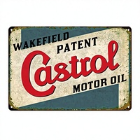 Letreros Metálicos Vintage para Decoración de Garaje o Cuarto de Hombre, Diseño de Autos Antiguos, Gasolinera, 5 Piezas, Rectangulares de 8x12 Pulgadas