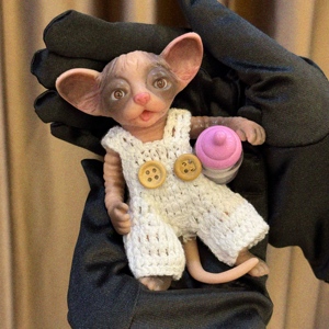 Gatto Realistico in Silicone Pesante Fatto a Mano, Giocattolo Morbido da 0,45 libbre, <span class=keywords><strong>Bambola</strong></span> di Moda per Ragazze a Forma di Gatto Realistico - Product Image 3